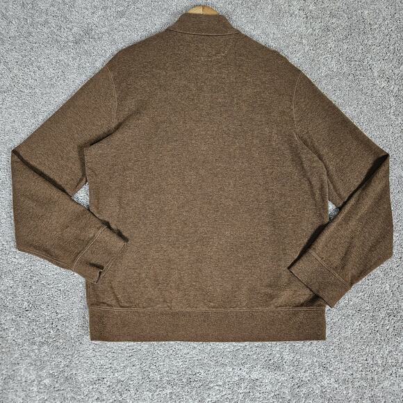 Polo Ralph Lauren Sweatshirt Mens Large Heather Brown 1/4 Zip Preppy Soft - Picture 2 of 11